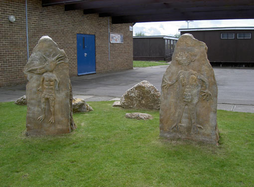 Mythical Beast Standing Stone Sculptures