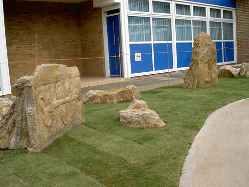 Mythical Beast Standing Stone Sculptures
