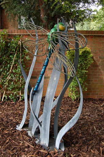 PS Dragonfly On Grass Sculpture