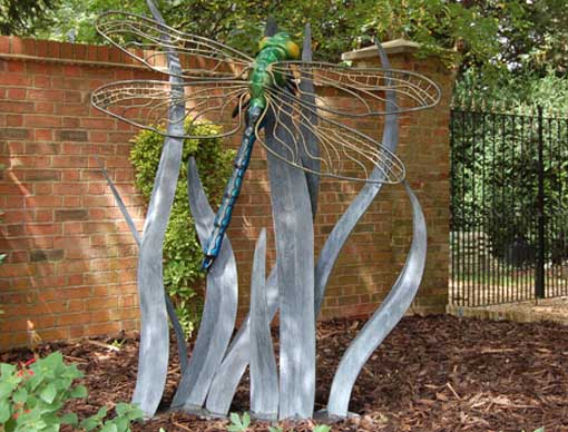 PS Dragonfly On Grass Sculpture