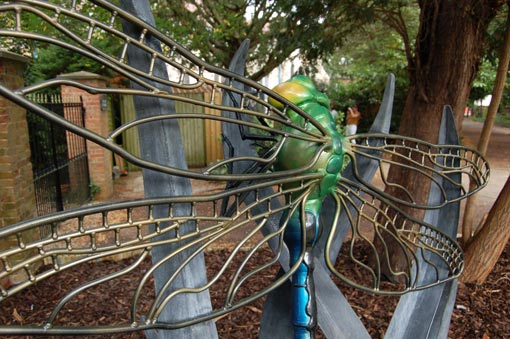 PS Dragonfly On Grass Sculpture